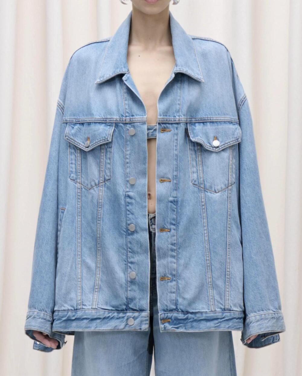 NEW HAIKURE janet denim jacket in ionic blue